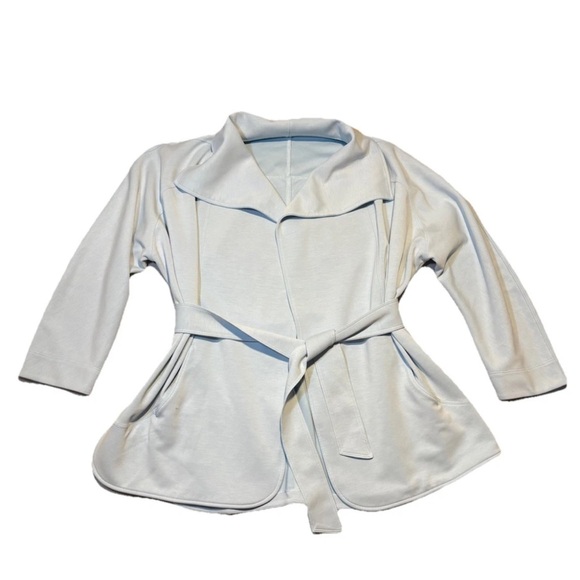 Lululemon Softstreme Belted Wrap Jacket Women’s Size M/L Powder Blue - Picture 5 of 14